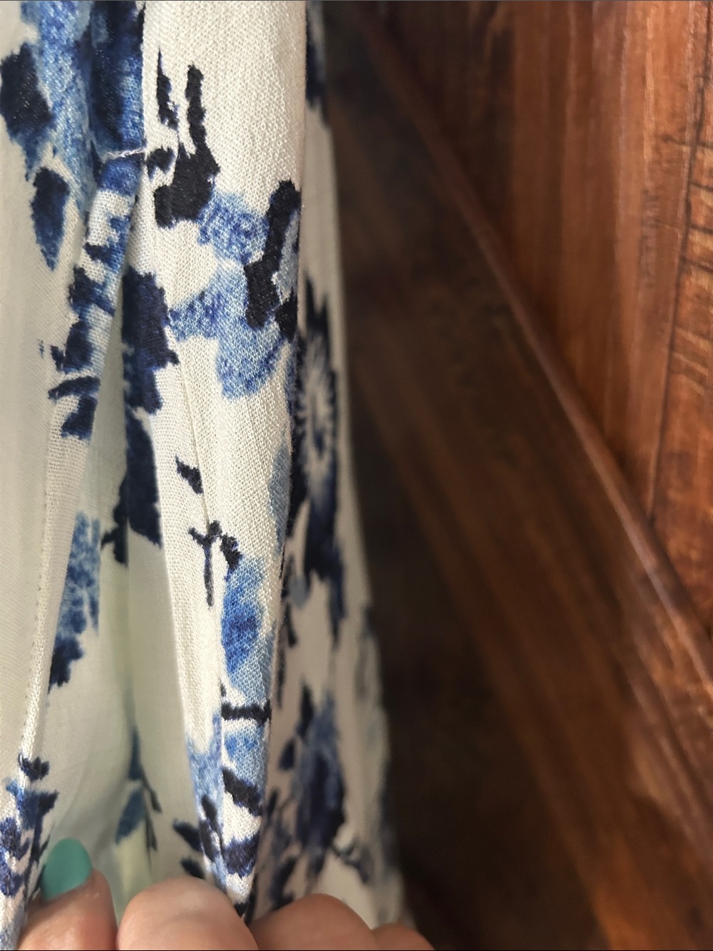 Max Studio Cream Dress with Navy Floral Print - Picture 10 of 15